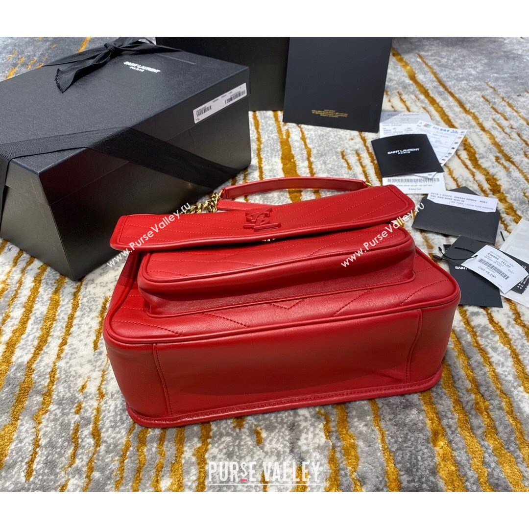 Saint Laurent Medium Niki Chain Bag in Lambskin 498894 Red 2021 (JUND-210820053)