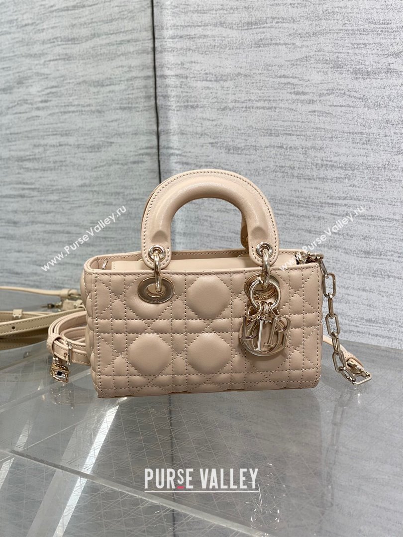 Dior Lady D-Joy Micro Bag in Cannage Lambskin Rose Beige 2025 M9250 (XXG-250806078)