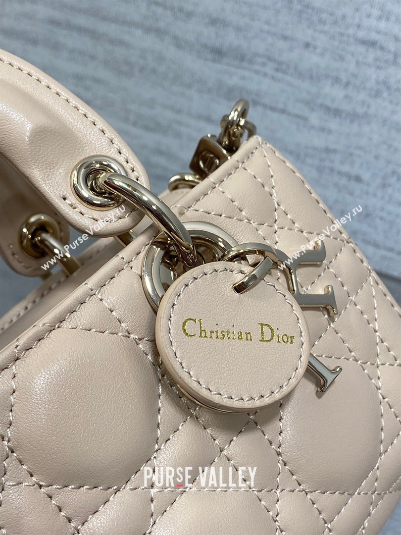 Dior Lady D-Joy Micro Bag in Cannage Lambskin Rose Beige 2025 M9250 (XXG-250806078)