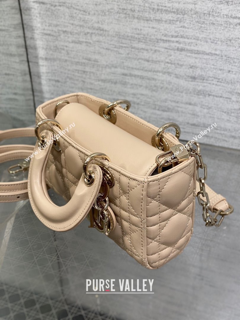 Dior Lady D-Joy Micro Bag in Cannage Lambskin Rose Beige 2025 M9250 (XXG-250806078)
