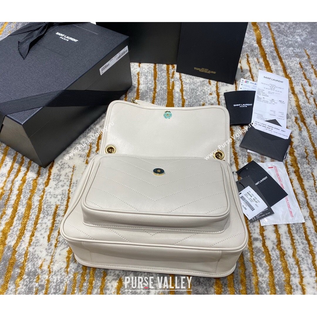 Saint Laurent Medium Niki Chain Bag in Lambskin 498894 Off-white 2021 (JD-210820051)