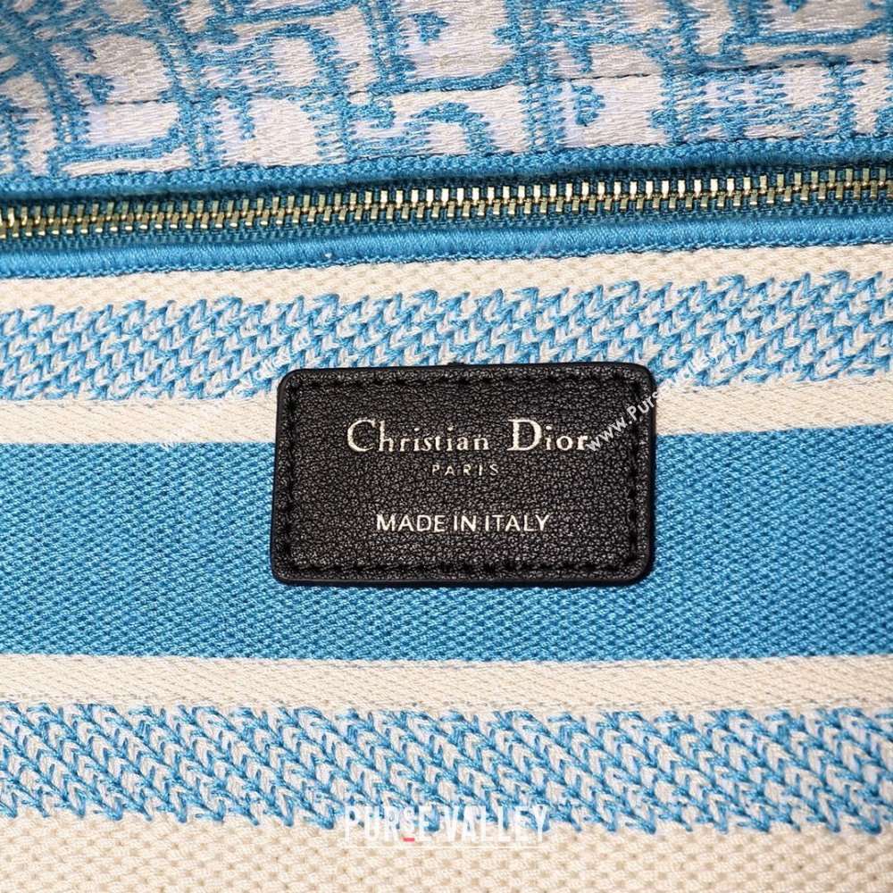 Dior Medium Lady D-Lite Bag in Blue Oblique Embroidery 2024 (DMZ-24022806)