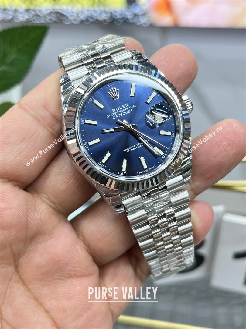 Rolex Datejust Watch 41mm Silver/Blue 2024 Top Quality (KN-24072513)