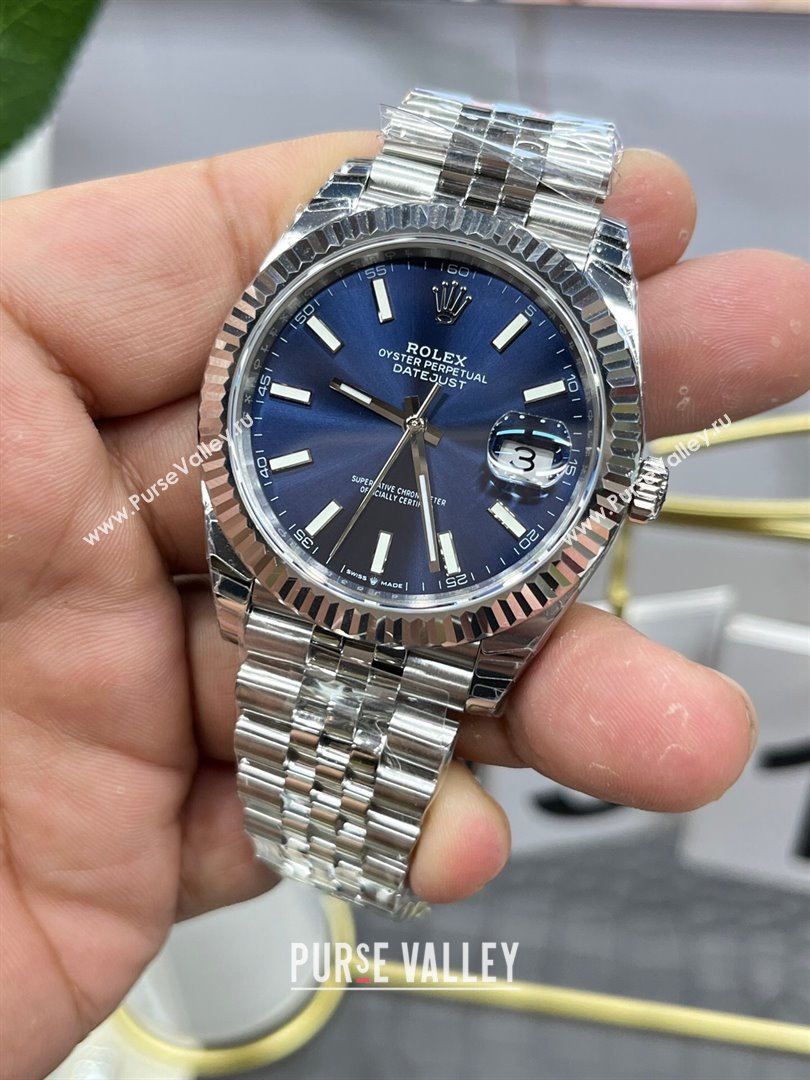 Rolex Datejust Watch 41mm Silver/Blue 2024 Top Quality (KN-24072513)