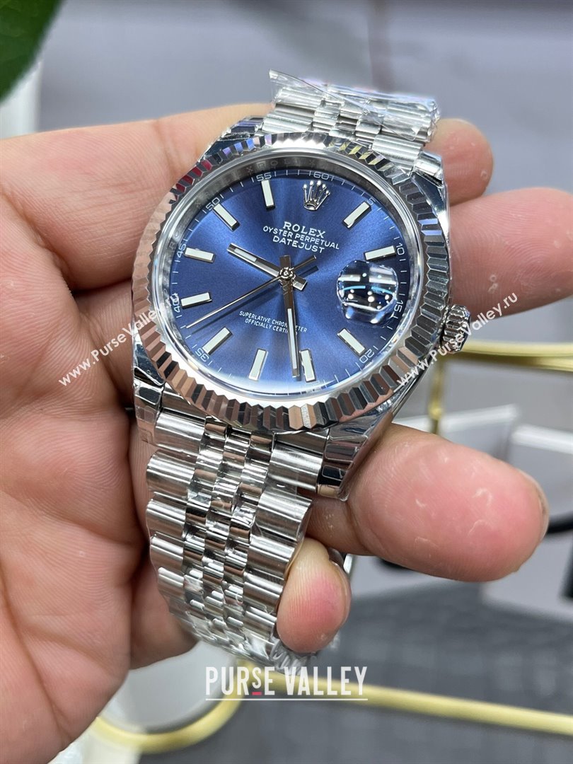 Rolex Datejust Watch 41mm Silver/Blue 2024 Top Quality (KN-24072513)