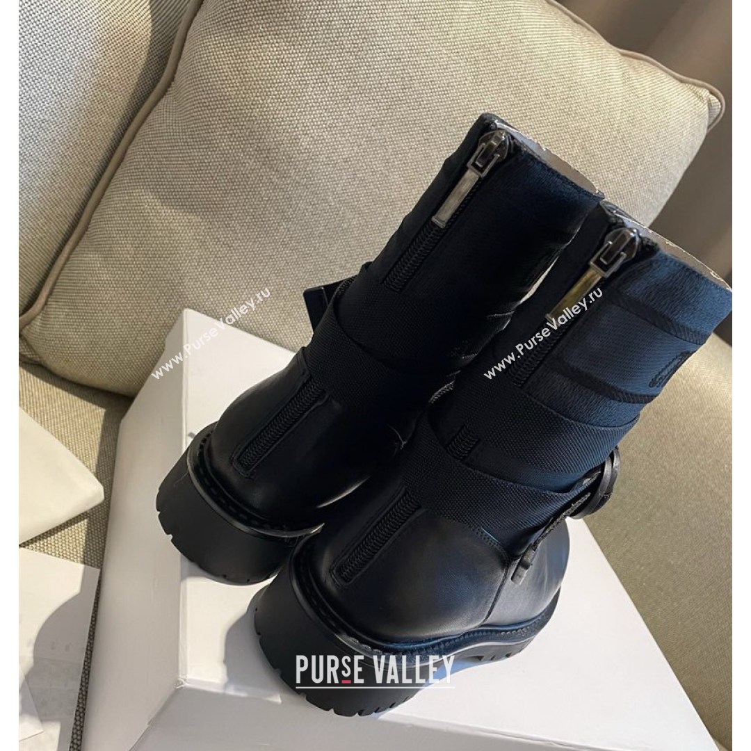 Dior D-Major Ankle Boots in Technical Fabric and Calfskin All Black 2021 (MD-21081032)