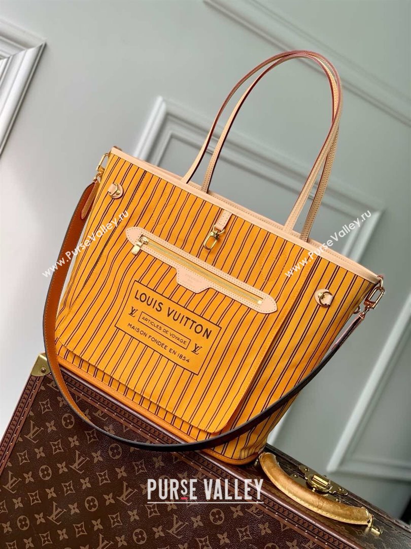 Louis Vuitton Neverfull Inside Out MM Tote Bag M11947 Monogram Canvas/Yellow 2024 (K-25010207)