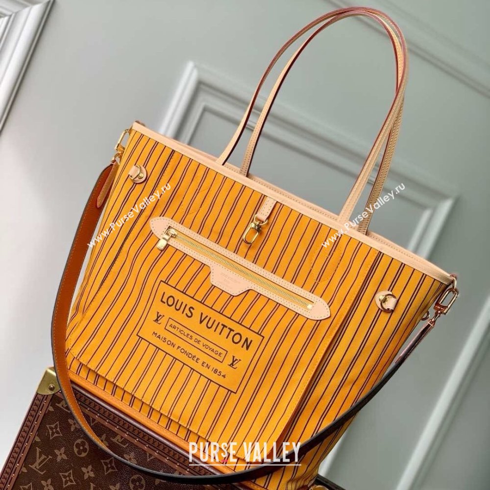 Louis Vuitton Neverfull Inside Out MM Tote Bag M11947 Monogram Canvas/Yellow 2024 (K-25010207)