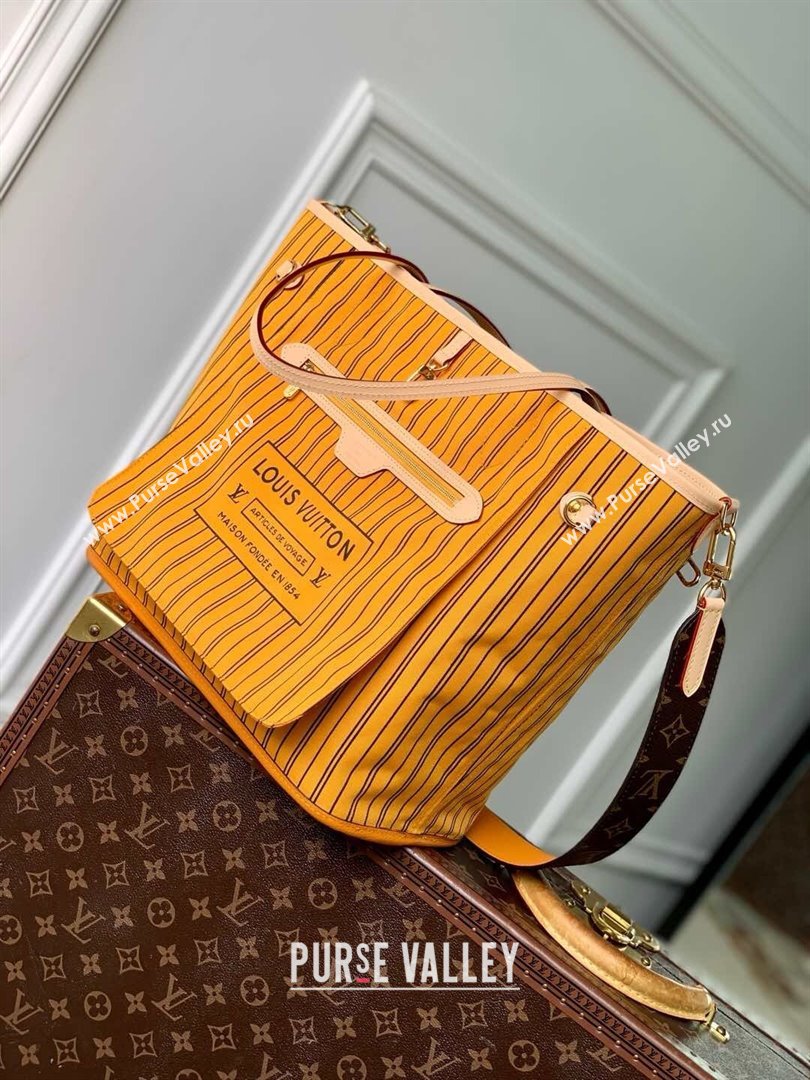 Louis Vuitton Neverfull Inside Out MM Tote Bag M11947 Monogram Canvas/Yellow 2024 (K-25010207)