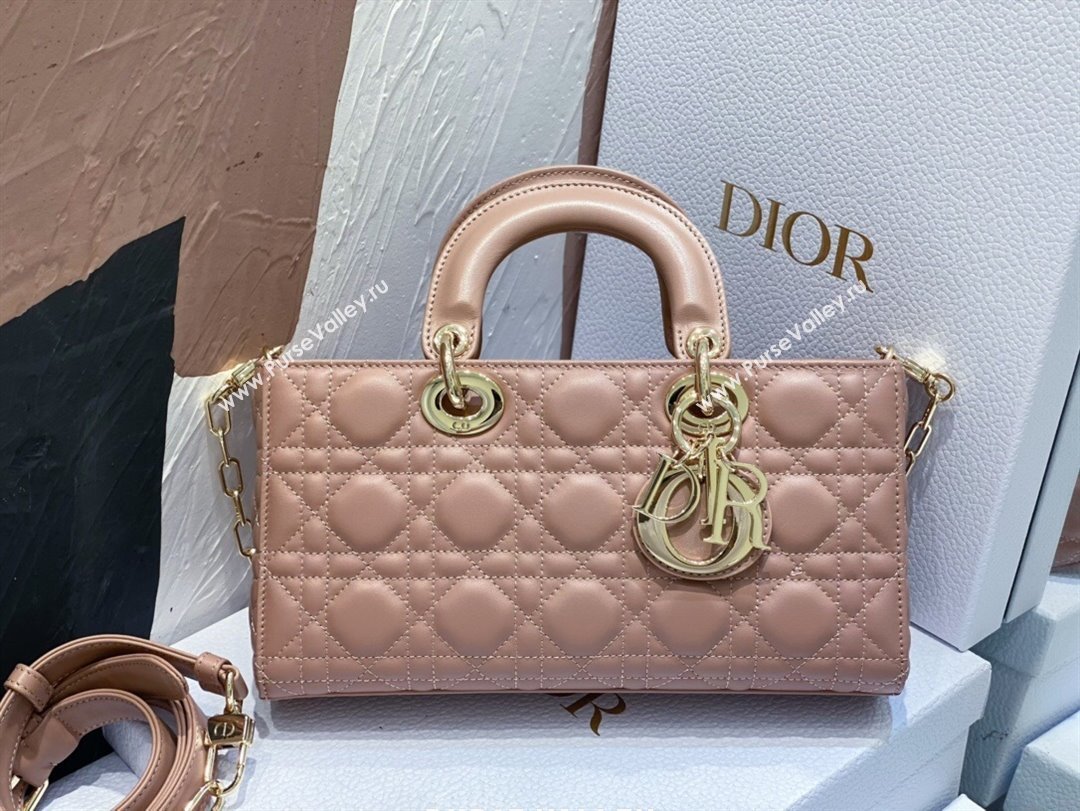 Dior Lady D-Joy Medium Bag in Cannage Lambskin Dusty Pink 2025 M9250 (XXG-250806058)
