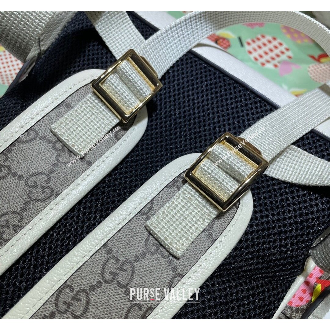 Gucci Les Pommes Small Backpack 552884 Beige/Pink 2021 (DLH-21090317)