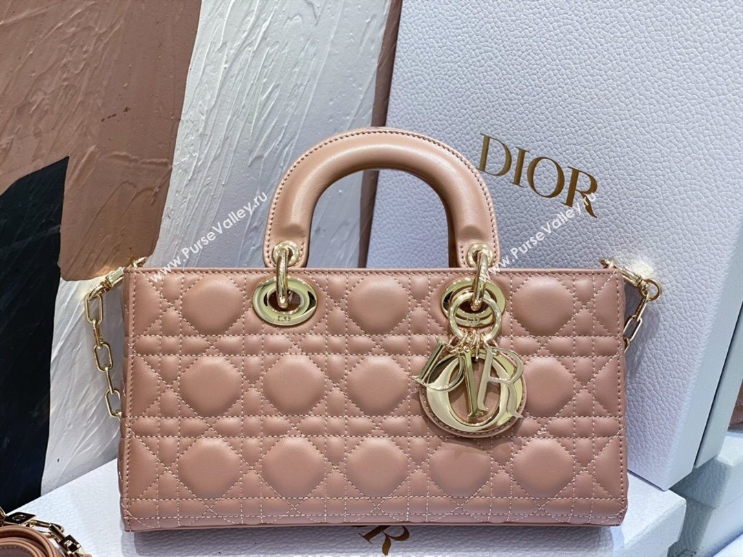 Dior Lady D-Joy Medium Bag in Cannage Lambskin Dusty Pink 2025 M9250 (XXG-250806058)