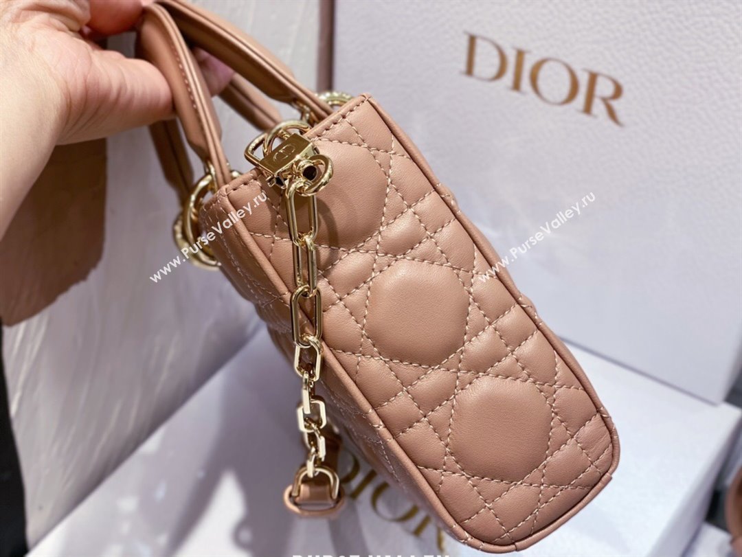 Dior Lady D-Joy Medium Bag in Cannage Lambskin Dusty Pink 2025 M9250 (XXG-250806058)
