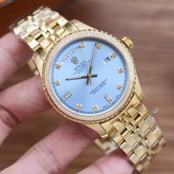 Rolex Crystals Watch 41mm Gold/Blue 2024 (XZ-24072520)