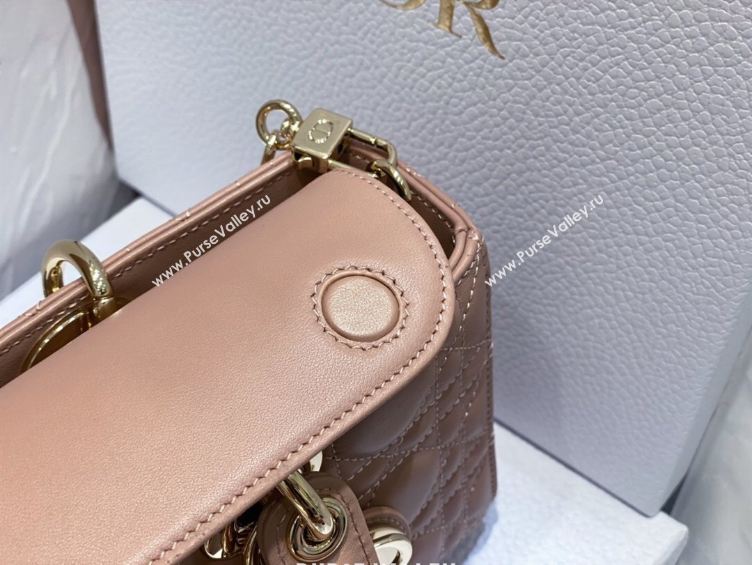 Dior Lady D-Joy Medium Bag in Cannage Lambskin Dusty Pink 2025 M9250 (XXG-250806058)