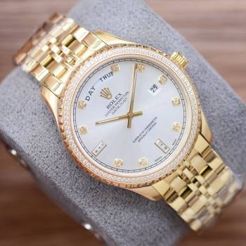 Rolex Crystals Watch 41mm Gold/White 2024 (XZ-24072421)