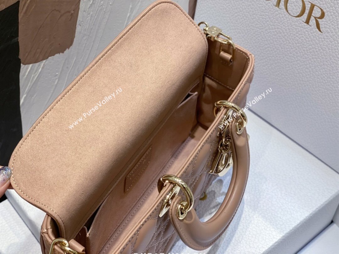 Dior Lady D-Joy Medium Bag in Cannage Lambskin Dusty Pink 2025 M9250 (XXG-250806058)