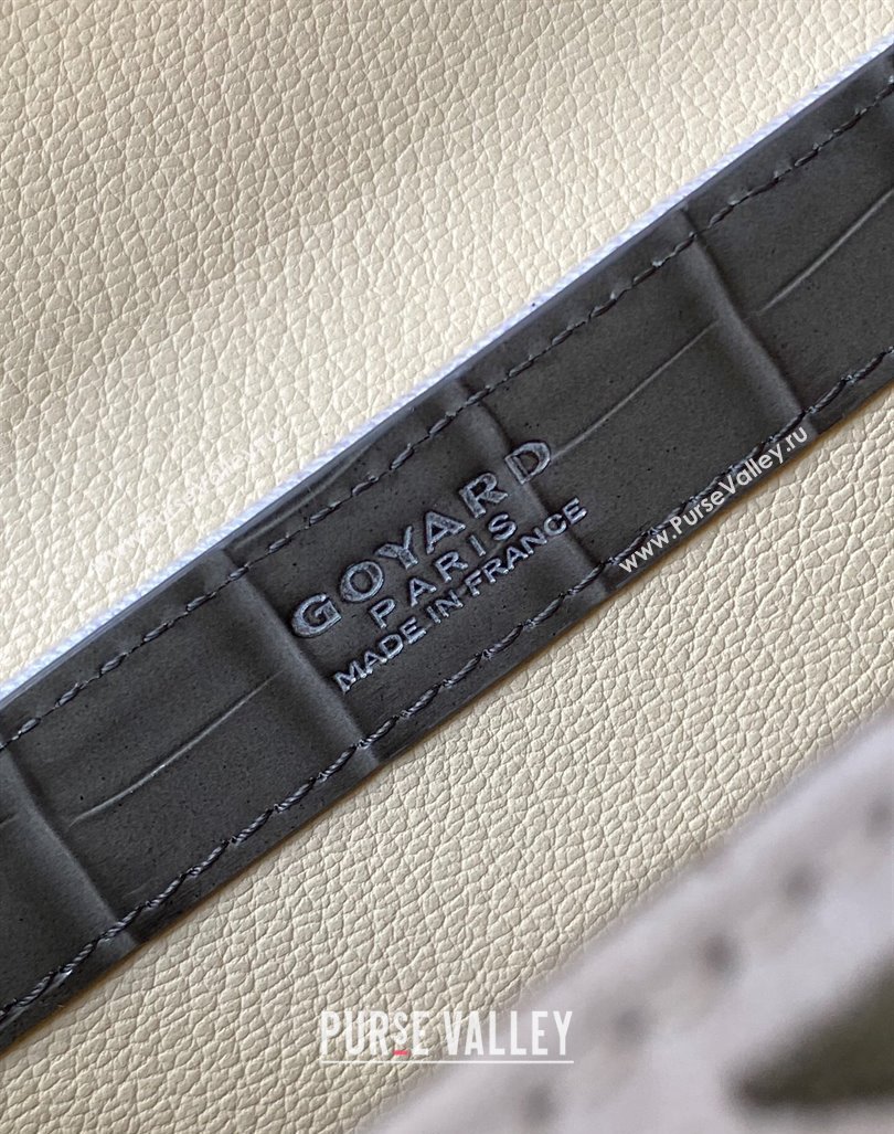 Goyard Saigon PM Top Handle Bag in Embroidery and Crocodile Embossed Leather Grey 2024 020186 (ZHANG-240920096)