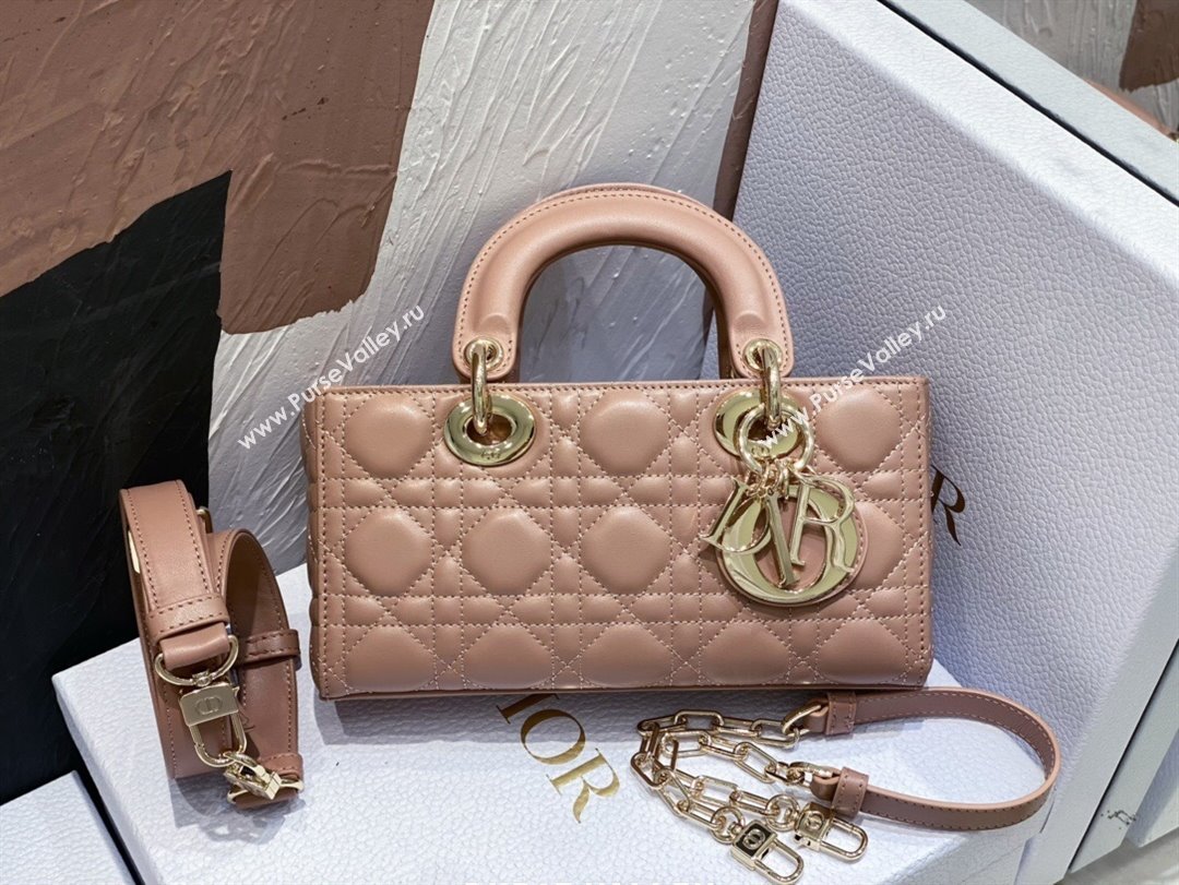 Dior Lady D-Joy Small Bag in Cannage Lambskin Dusty Pink 2025 M9250 (XXG-250806067)
