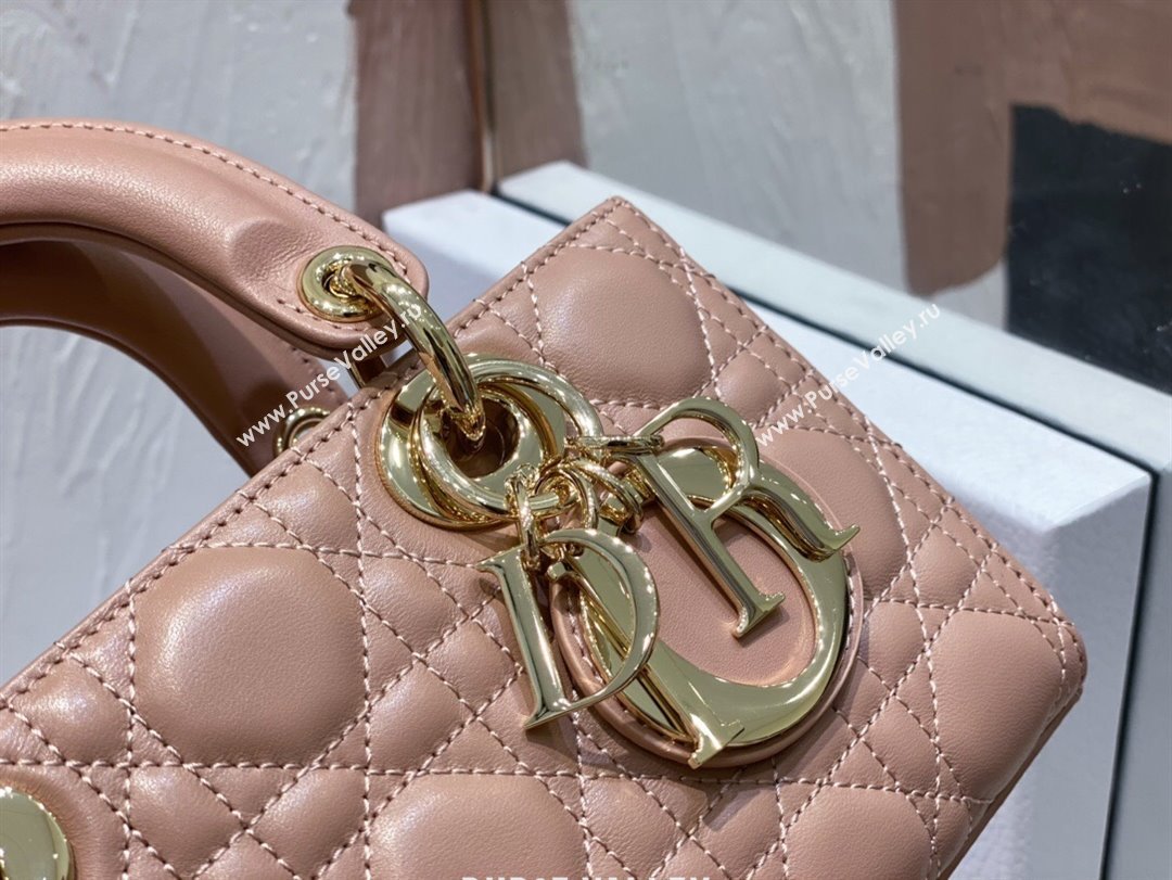 Dior Lady D-Joy Small Bag in Cannage Lambskin Dusty Pink 2025 M9250 (XXG-250806067)
