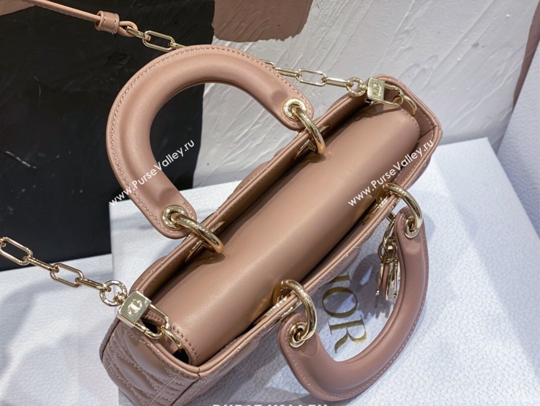 Dior Lady D-Joy Small Bag in Cannage Lambskin Dusty Pink 2025 M9250 (XXG-250806067)