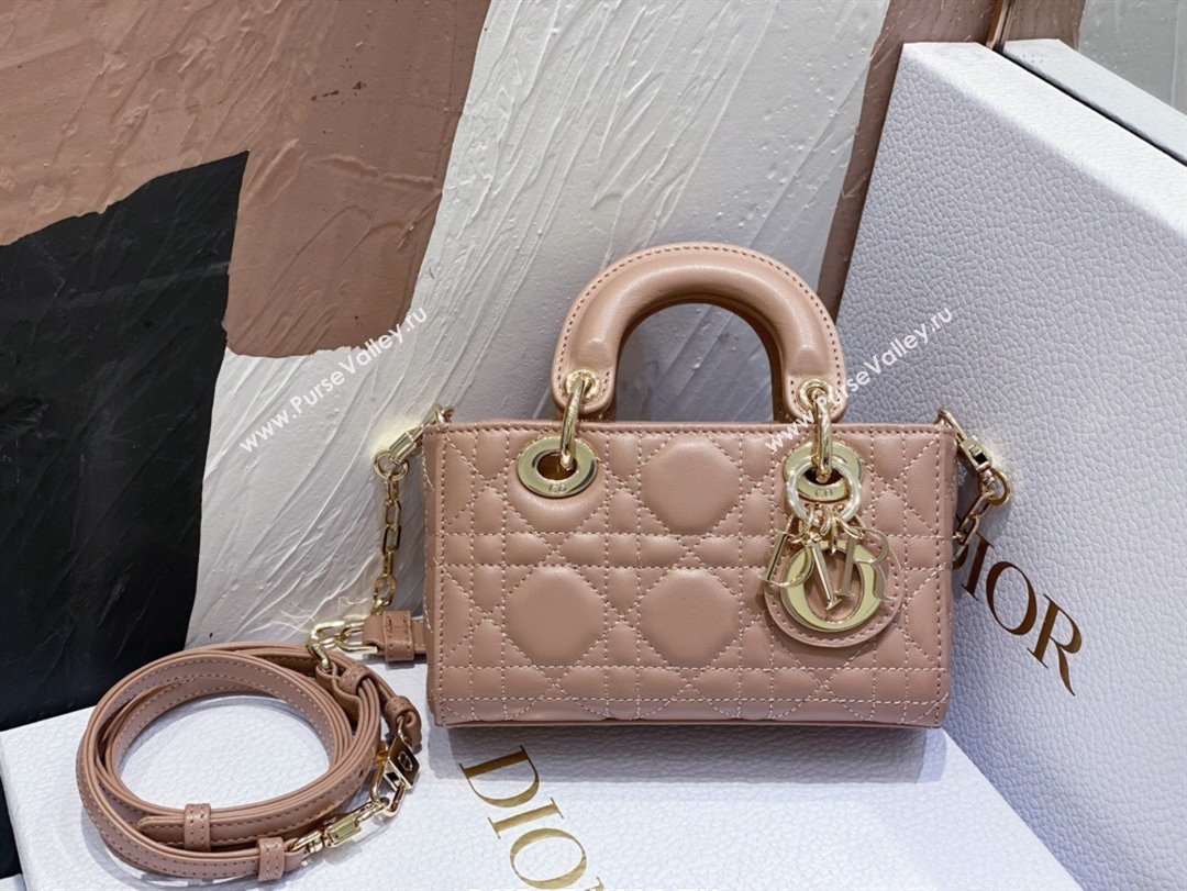 Dior Lady D-Joy Micro Bag in Cannage Lambskin Dusty Pink 2025 M9250 (XXG-250806080)