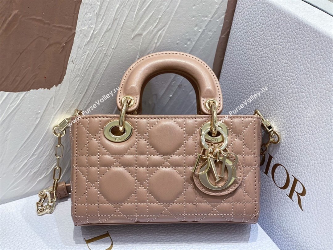 Dior Lady D-Joy Micro Bag in Cannage Lambskin Dusty Pink 2025 M9250 (XXG-250806080)