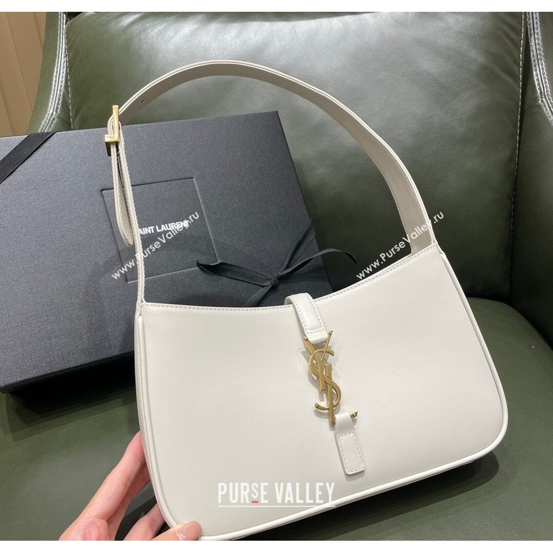 Saint Laurent LE 5 À 7 Hobo Bag in Smooth Calfskin 657228 Off-white 2021 (JUND-210823051)