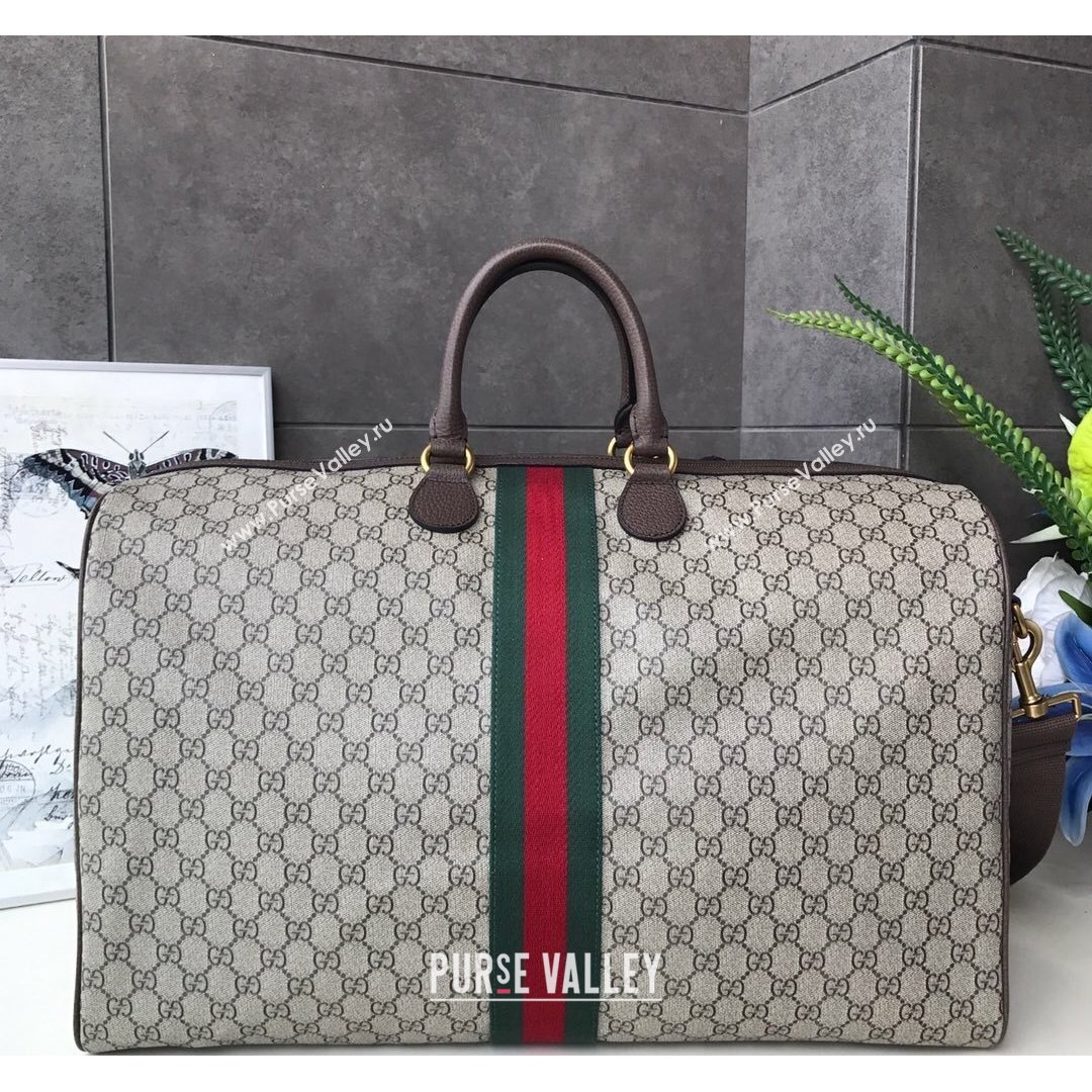 Gucci GG Canvas Duffle Travel Bag 547959 Beige 2021 (DLH-21090321)