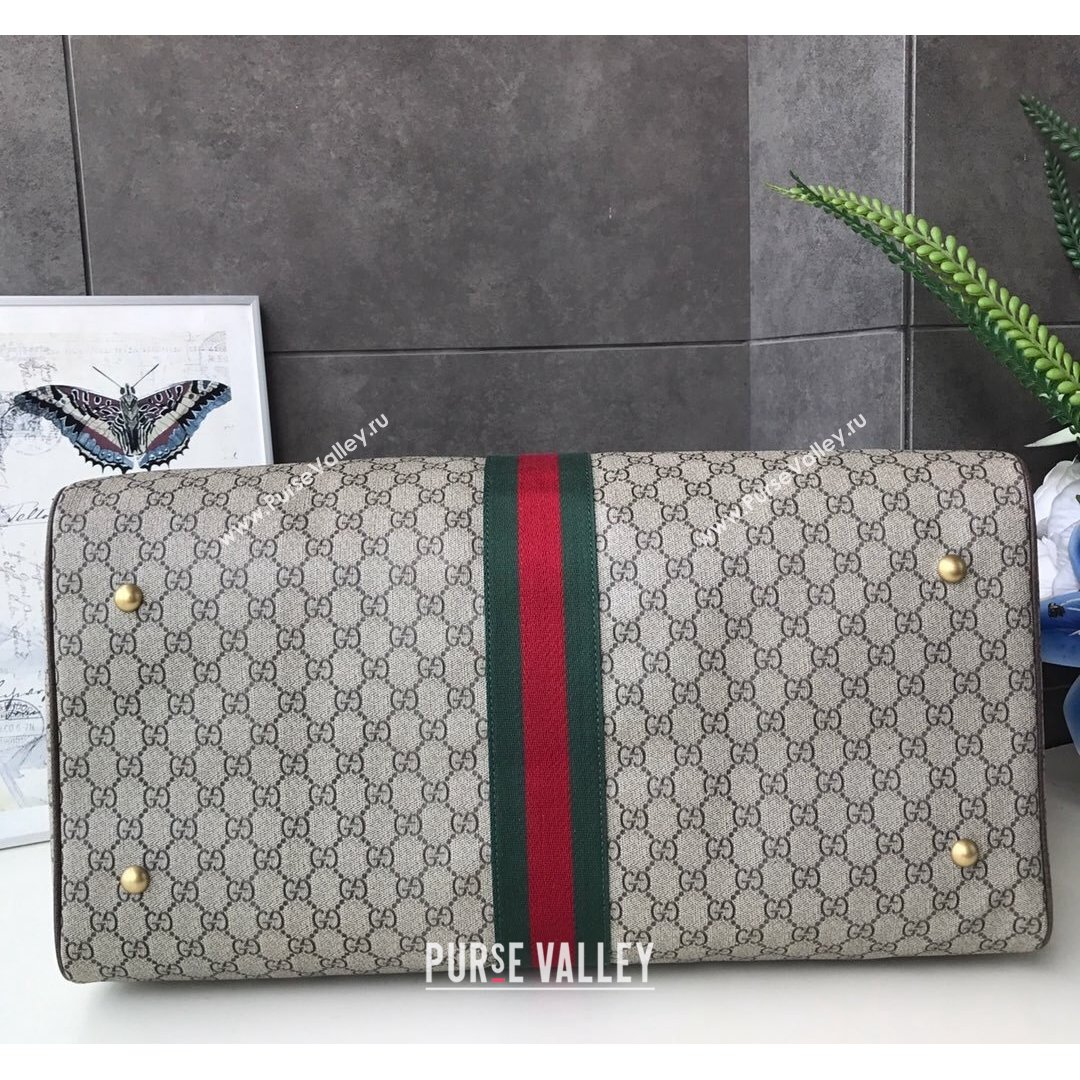 Gucci GG Canvas Duffle Travel Bag 547959 Beige 2021 (DLH-21090321)