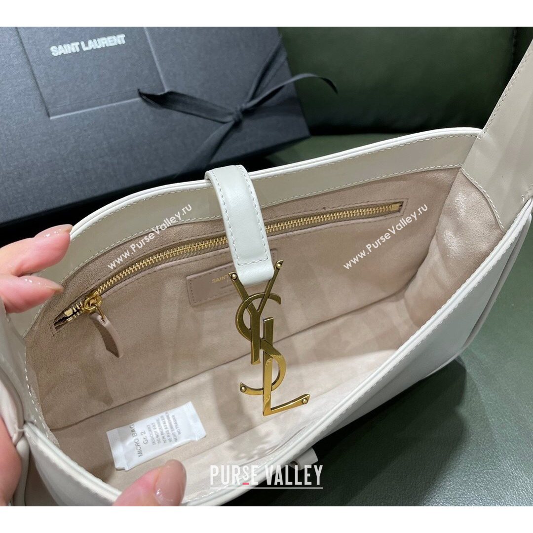 Saint Laurent LE 5 À 7 Hobo Bag in Smooth Calfskin 657228 Off-white 2021 (JUND-210823051)