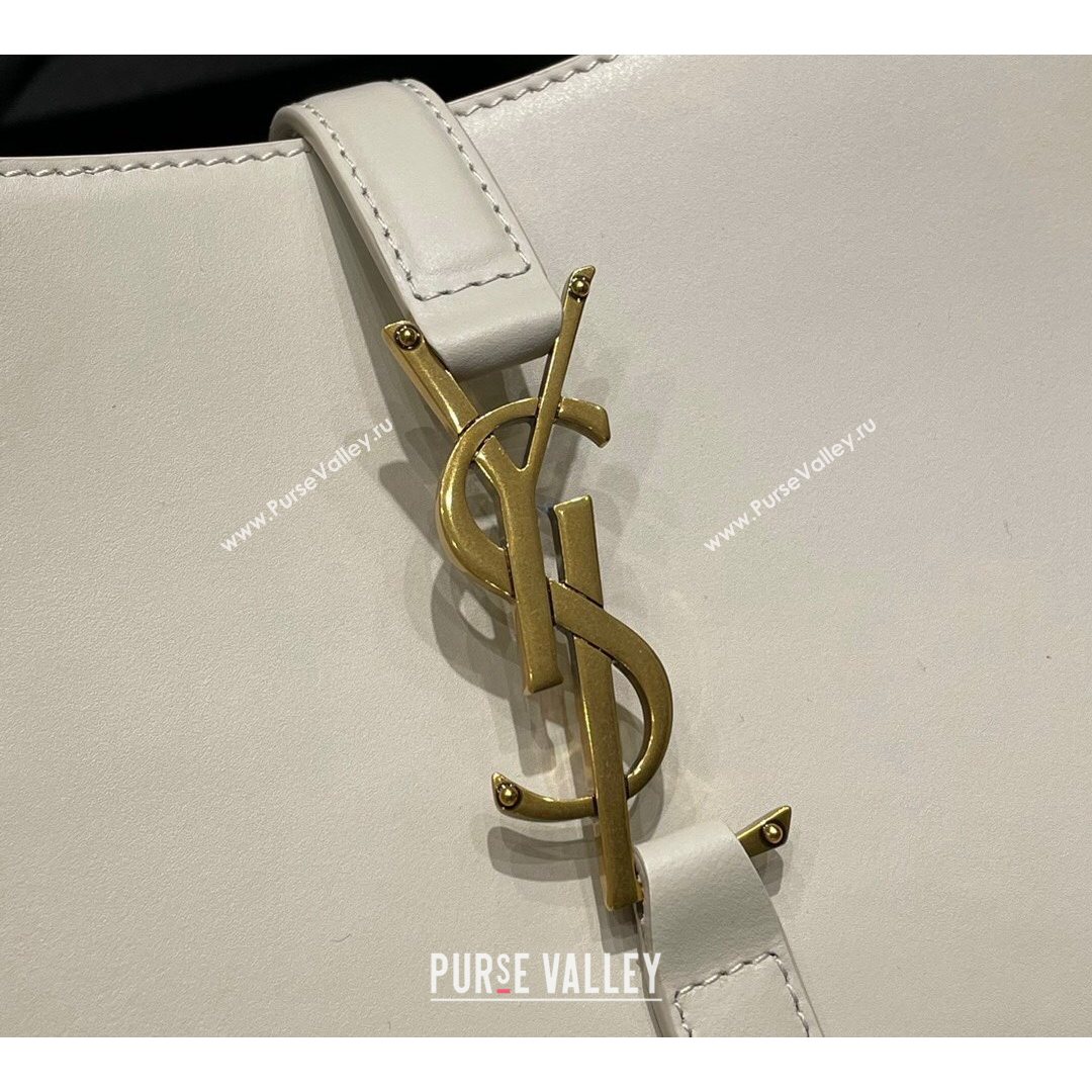 Saint Laurent LE 5 À 7 Hobo Bag in Smooth Calfskin 657228 Off-white 2021 (JUND-210823051)