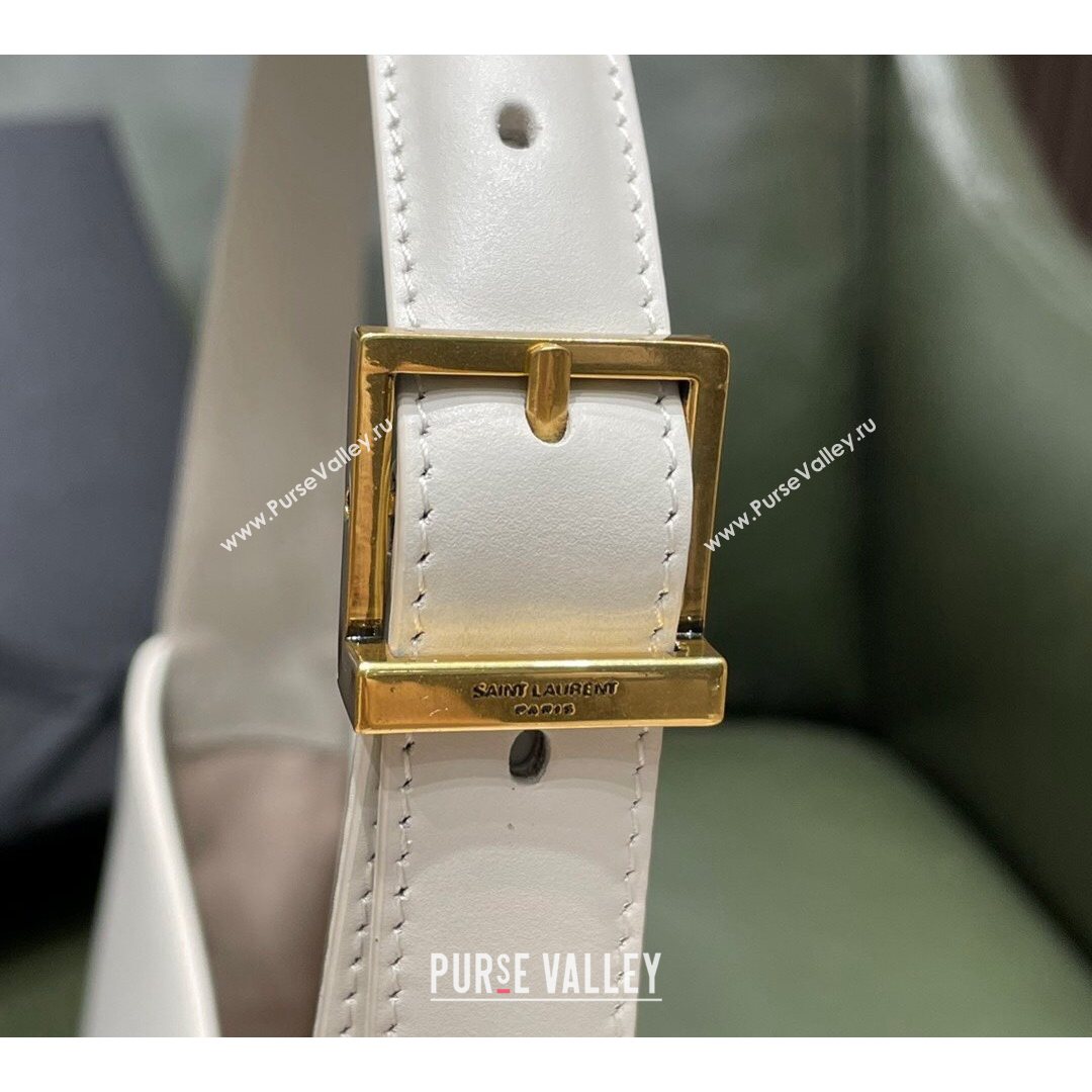 Saint Laurent LE 5 À 7 Hobo Bag in Smooth Calfskin 657228 Off-white 2021 (JUND-210823051)