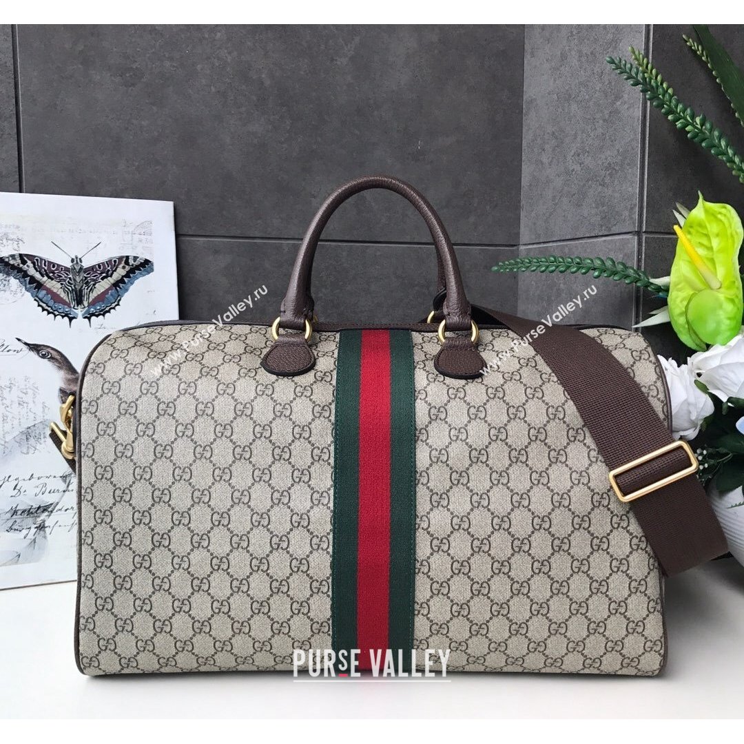 Gucci Ophidia GG Medium Carry-on Duffle Travel Bag 547953 Beige 2021 (DLH-21090322)