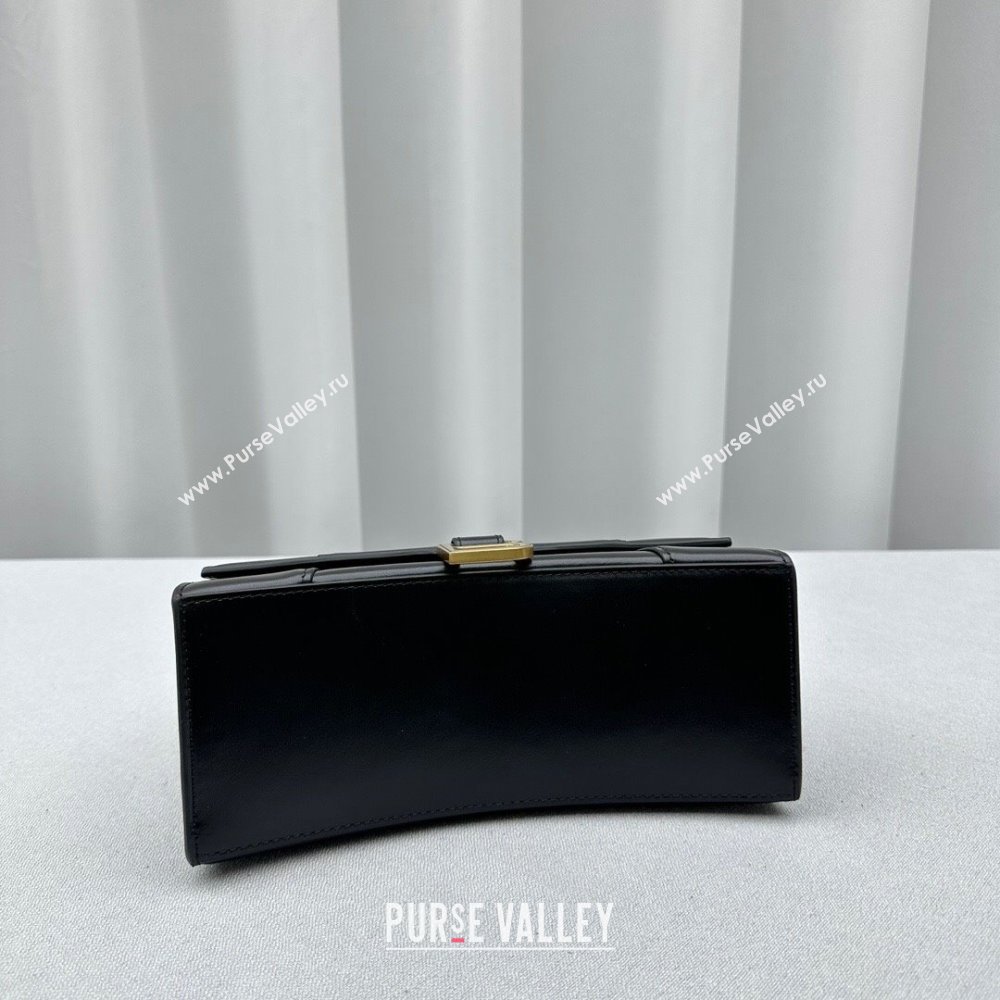 Balenciaga Hourglass Mini Top Handle Bag in Smooth Calfskin 92940 Black/Gold 2024 (NM-24091410)