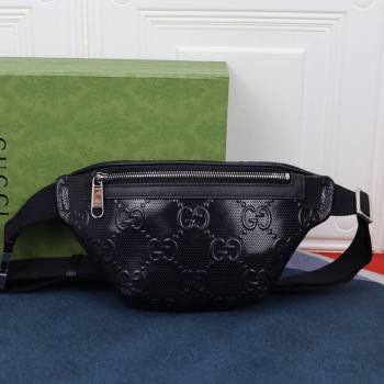 Gucci GG Embossed Belt Bag 658582 Black 2021 (DLH-21090324)