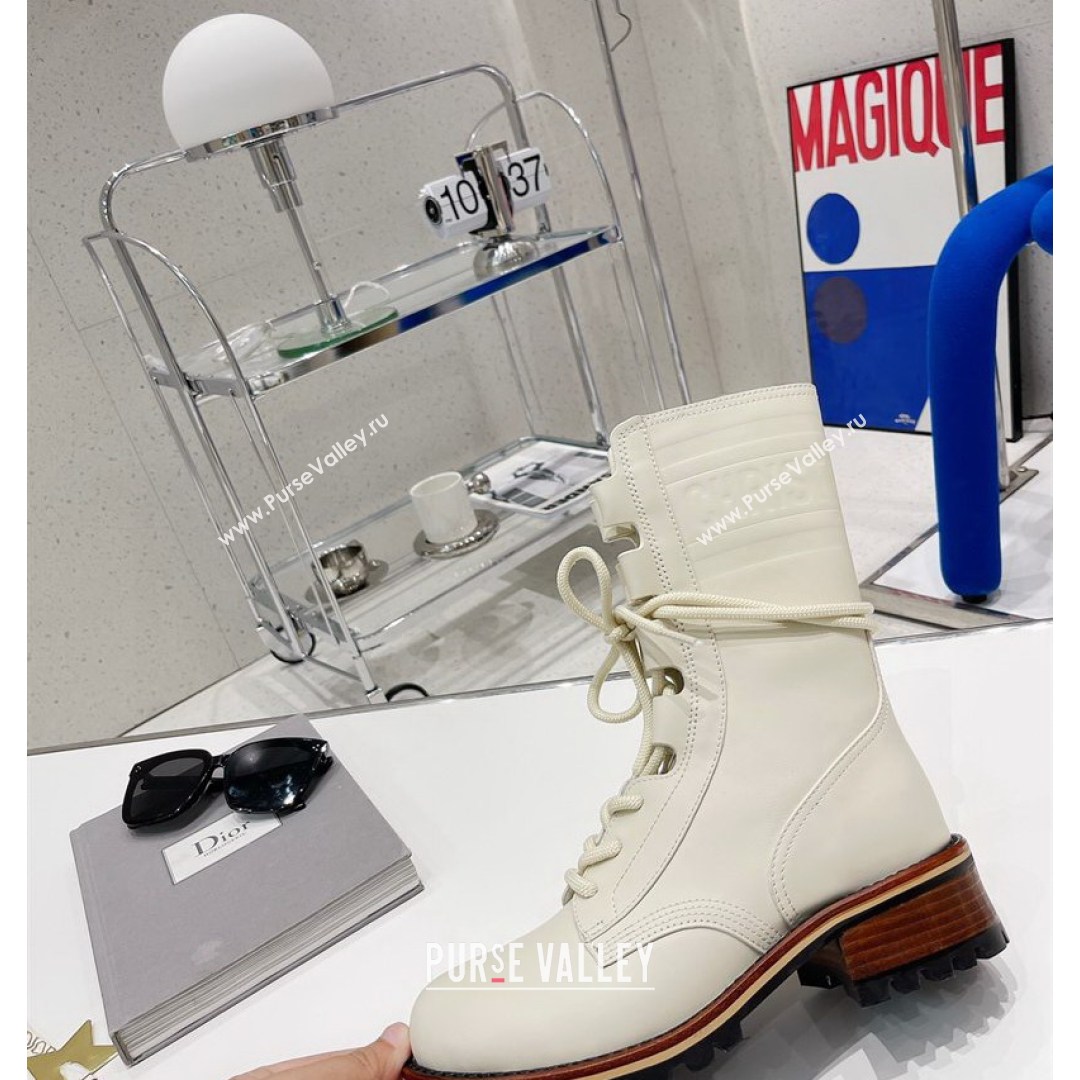 Dior D-Major Calfskin Ankle Boots White 2021 (MD-21081037)