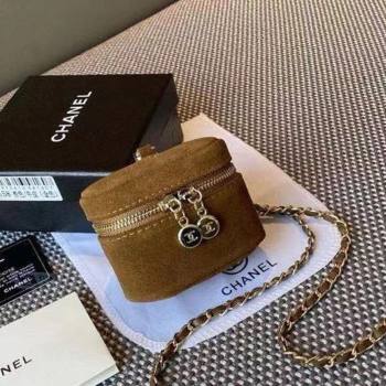 Chanel AirPods Case in Suede Light Brown 2025 0618 (99-250618011)