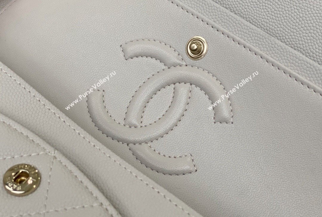 Chanel Grained Calfskin Small Classic Flap Bag A01113 Off-white/Light Gold 2023 Original Quality (MHE-23121217)