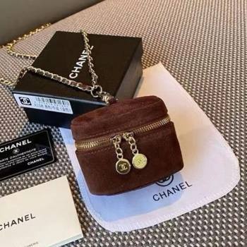 Chanel AirPods Case in Suede Dark Brown 2025 0618 (99-250618012)