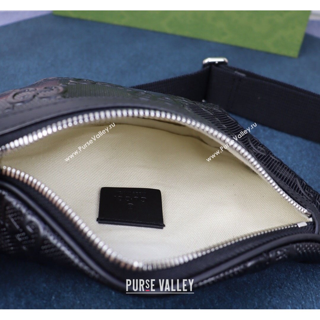 Gucci GG Embossed Belt Bag 658582 Black 2021 (DLH-21090324)