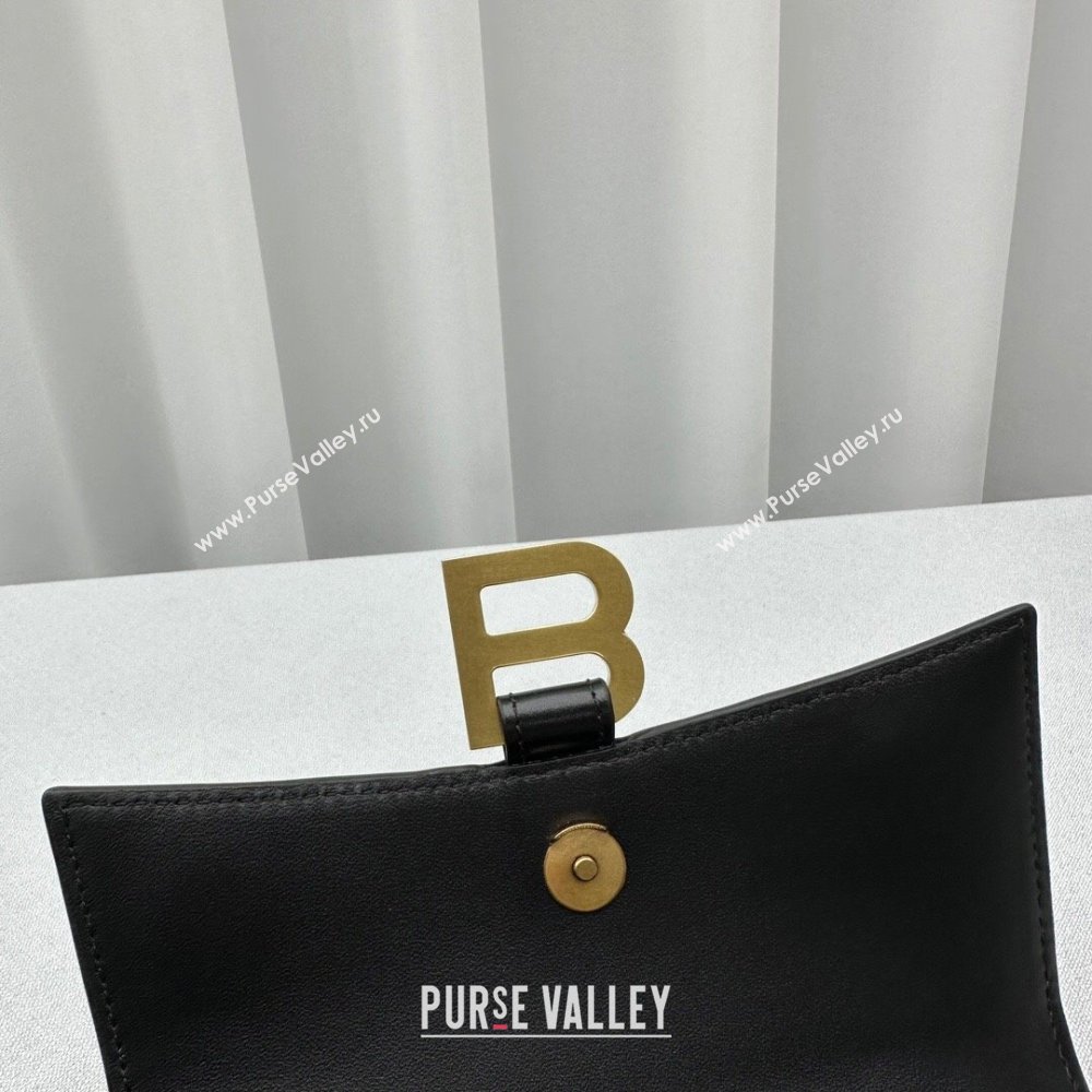 Balenciaga Hourglass Small Top Handle Bag in Smooth Calfskin 92940 Black/Gold 2024 (NM-24091411)