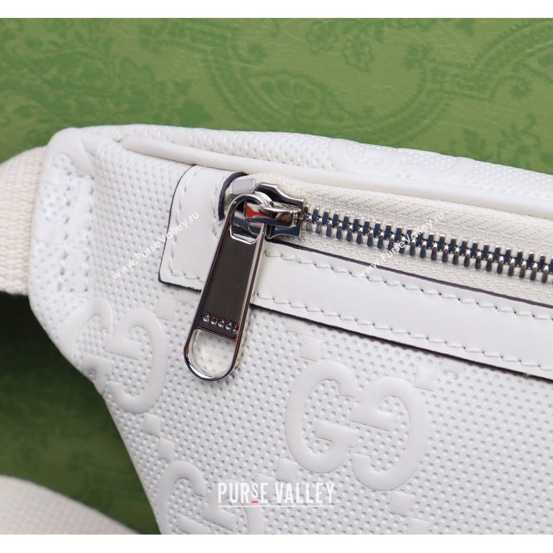 Gucci GG Embossed Belt Bag 658582 White 2021 (DLH-21090323)