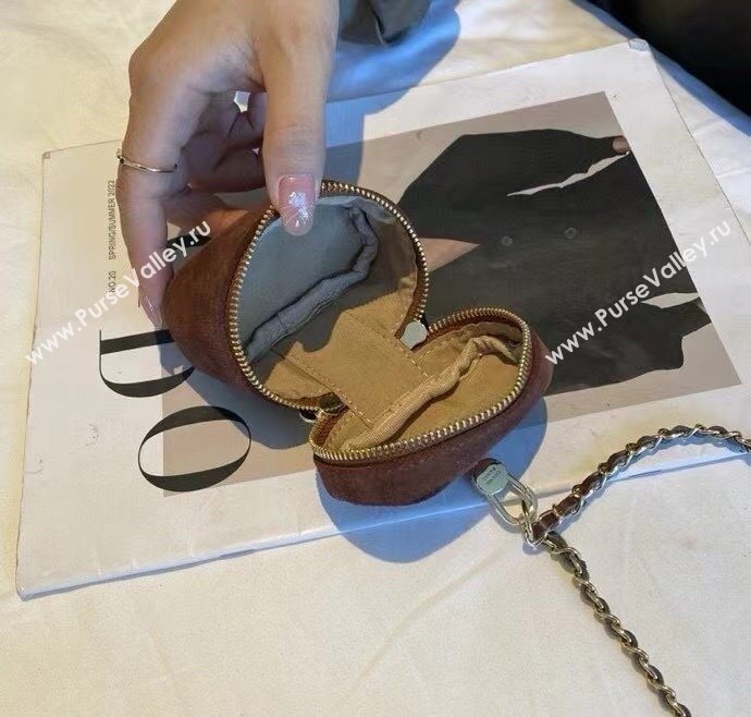 Chanel AirPods Case in Suede Dark Brown 2025 0618 (99-250618012)