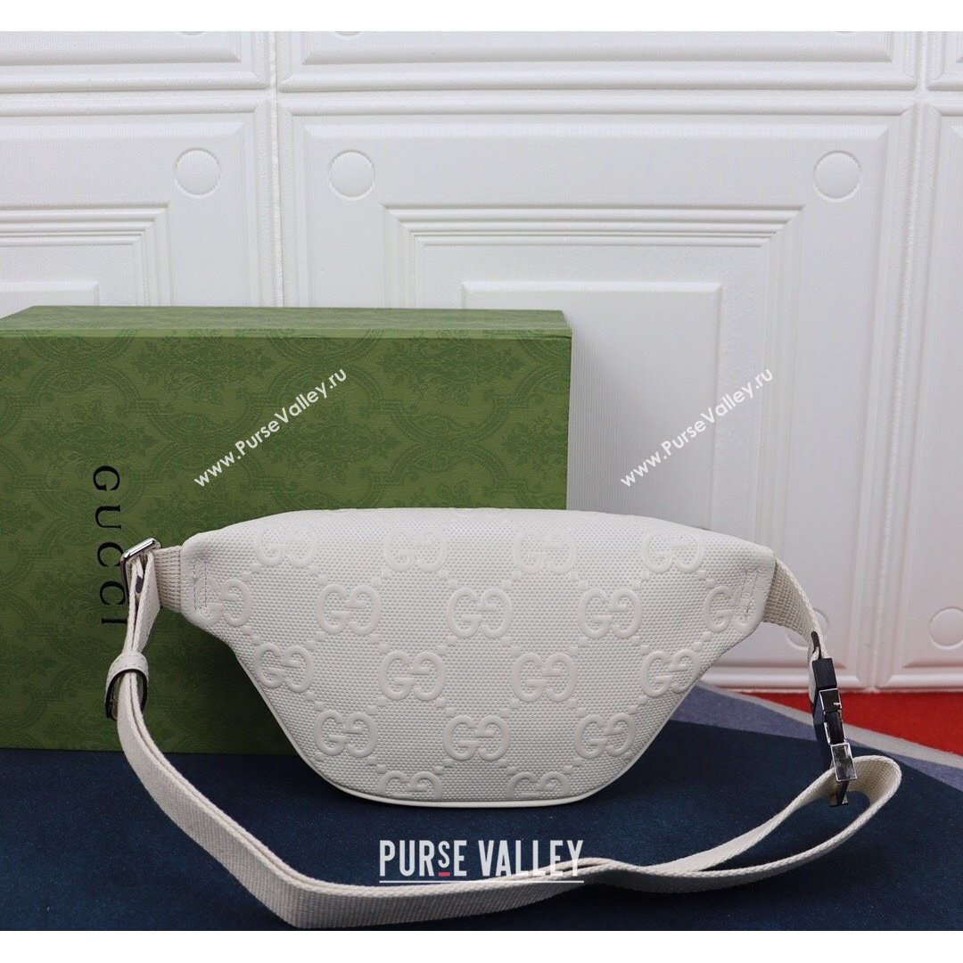 Gucci GG Embossed Belt Bag 658582 White 2021 (DLH-21090323)