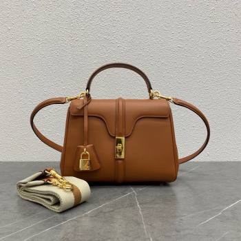 Celine Small 16 Bag in Calfskin with Two Strap 188003 Tan 2024(Top) (SWW-24060601)