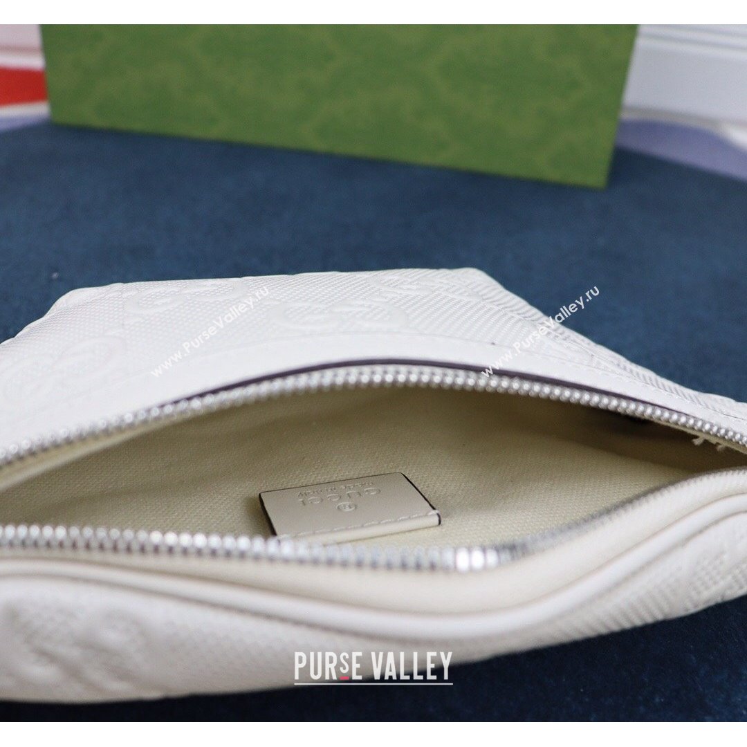 Gucci GG Embossed Belt Bag 658582 White 2021 (DLH-21090323)