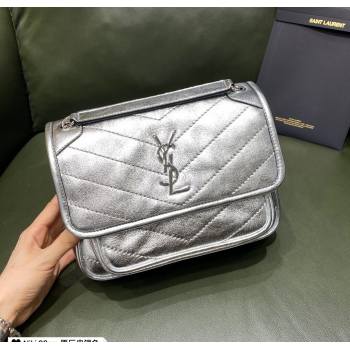 Saint Laurent Baby Niki Chain Bag in Leather 533037/583566 Silver 2021 TOP (JUND-210823052)