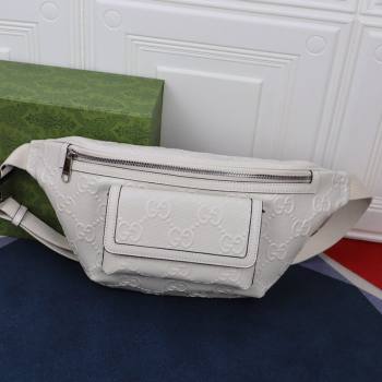 Gucci GG Embossed Belt Bag ‎645093 White 2021 (DLH-21090325)