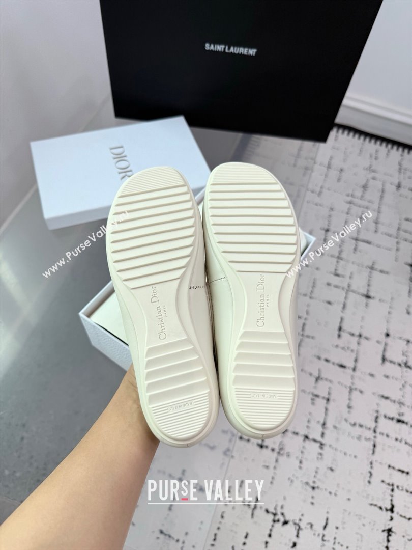 Dior Shade Ballet Flats in Satin with Elastic Straps White 2025 (KER-250710001)